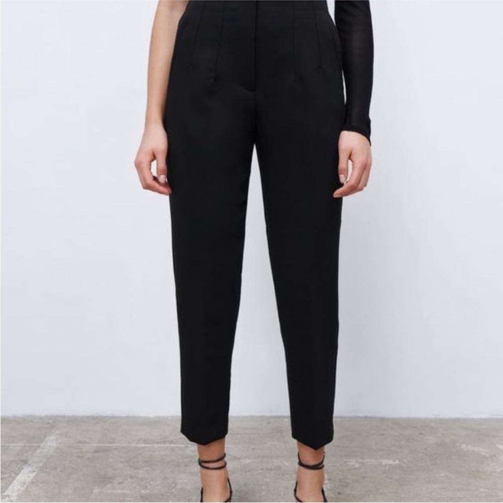 Zara Black High-Waisted Trousers